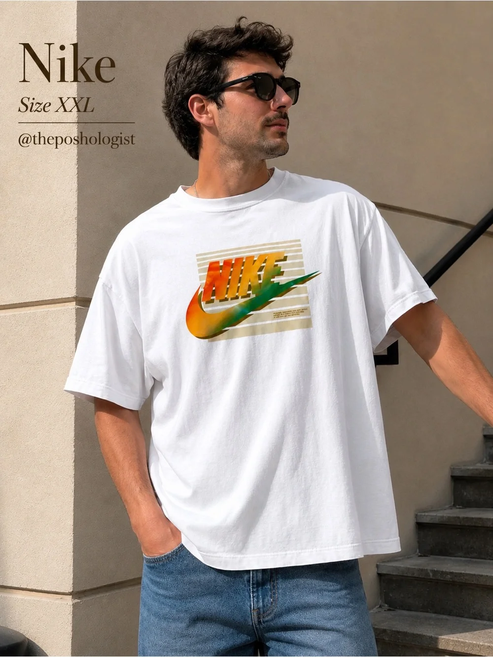 Nike Men's White Graphic Logo T-Shirt Size XXL